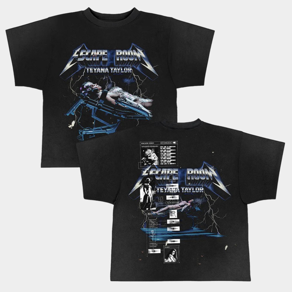 Def Jam Merch Blue Metal T-Shirt Escape Room Teyana Taylor Shirt Gift Ideas For Sister