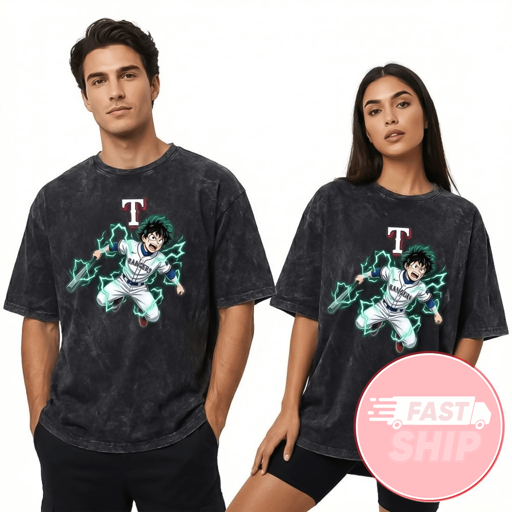 Deku My Hero Academia Theme Night 2026 X Texas Rangers T-Shirt Fan Merch Gifts For Him Her