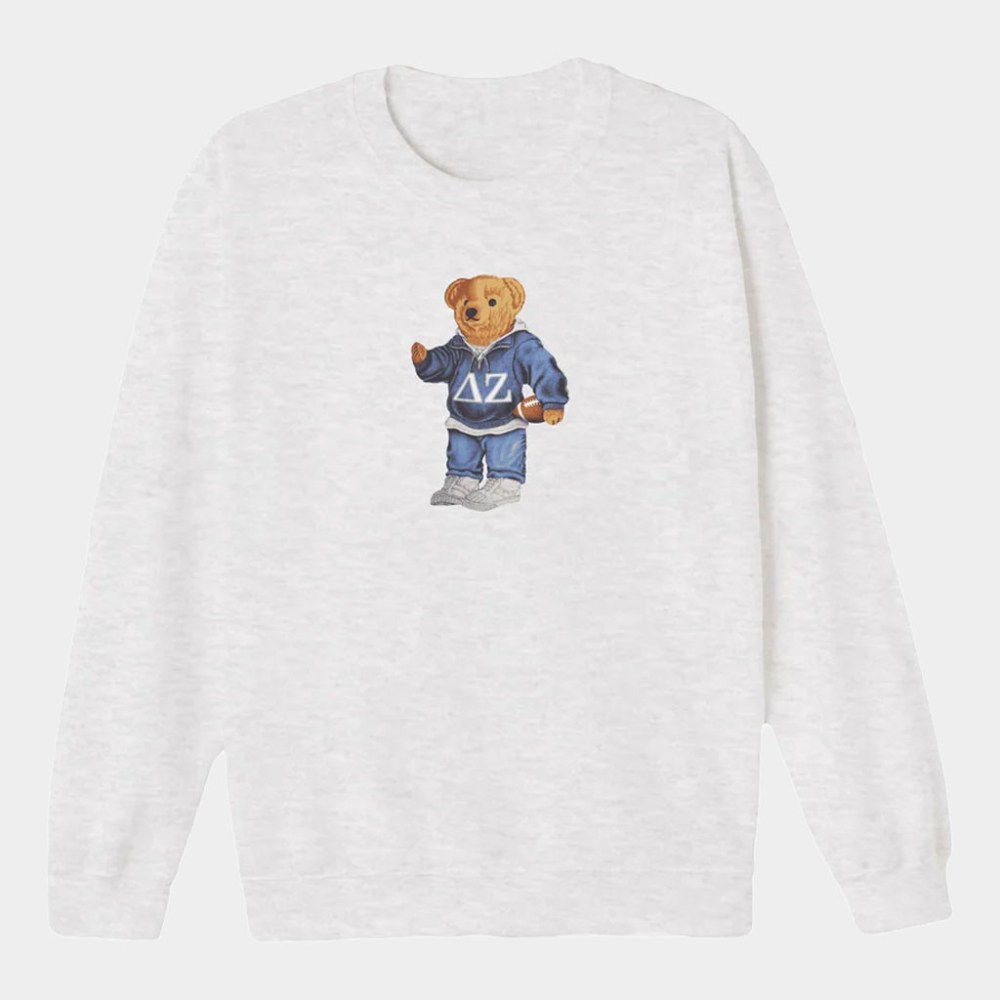 Delta Zeta Merch Touchdown Bear Sorority Crewneck Sweatshirt Birthday Present For Friends