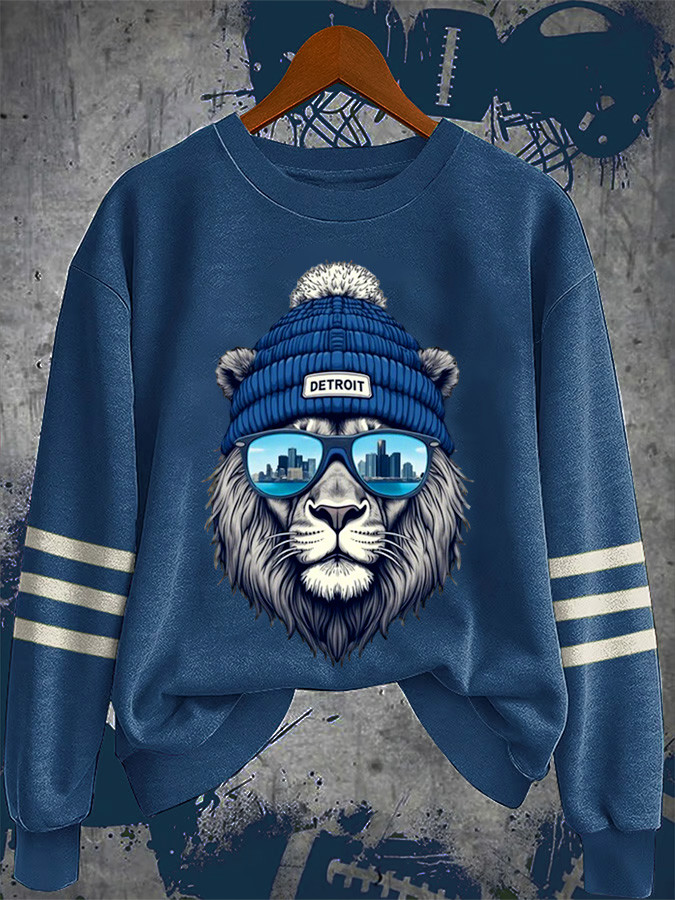 Detroit Football Sweatshirt Lion Game Day Sweatshirt Detroit Pride Merch Gift For Football Fan