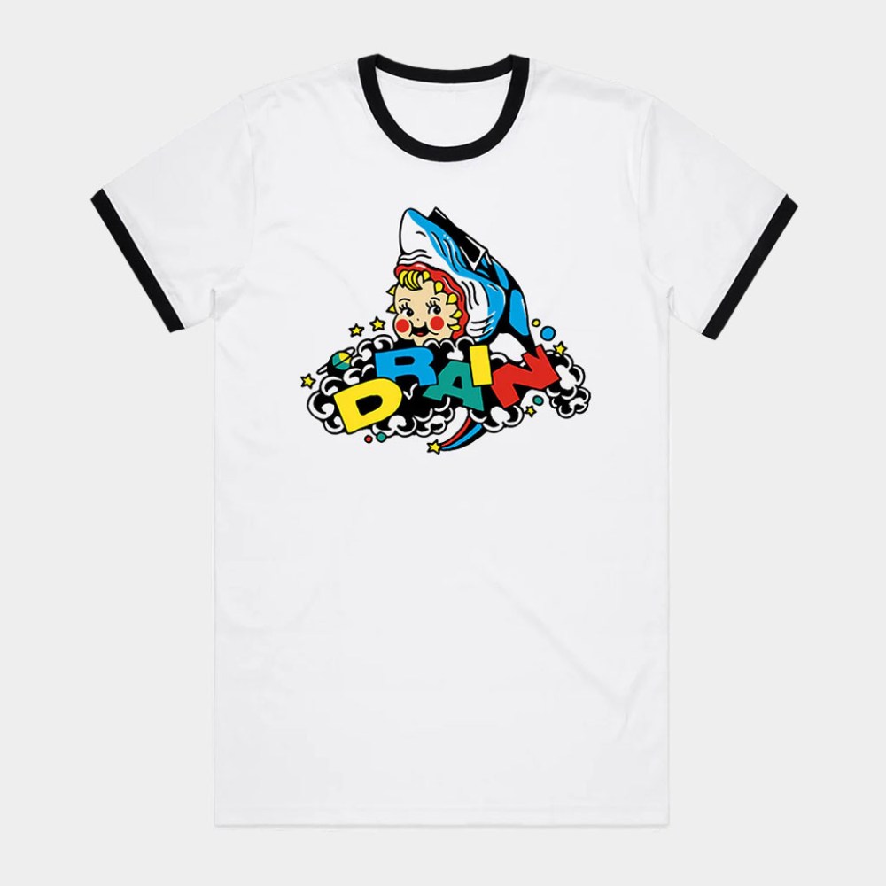 Drain Merch 2026 Drain Rainbow Ringer T-Shirt White Birthday Gift Ideas For Him