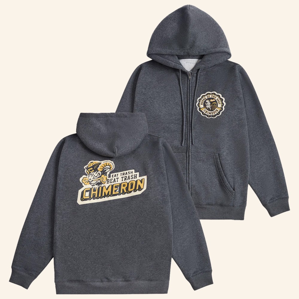 Dropout TV Merch Eat Trash Beat Trash Chimeron Zip Hoodie Christmas Gifts For Son