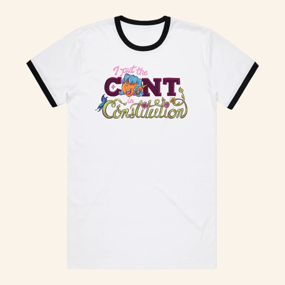 Dropout TV Merch I Put the Cont in Constitution Ringer T-Shirt Gifts For Besties