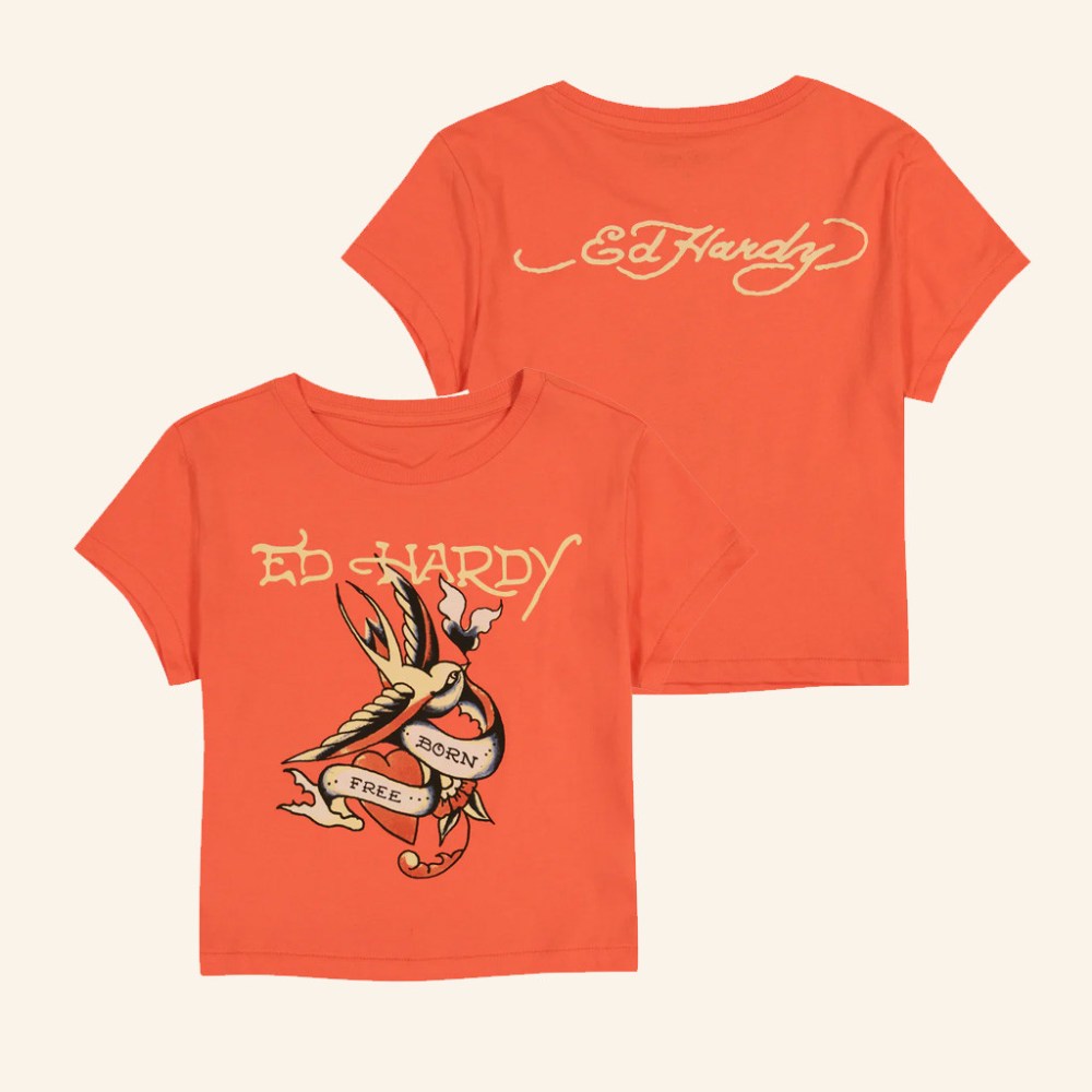 Ed Hardy Merch Born Free Swallow Baby Tee Ed Hardy Shirt Christmas Gifts For Sister