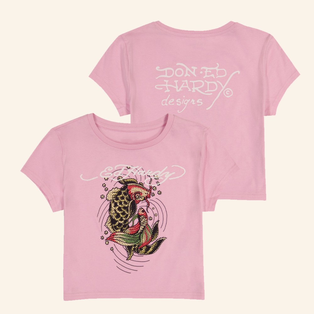 Ed Hardy Merch Bubblegum Koi Fish Baby Tee Ed Hardy Shirt Christmas Gifts For Wife
