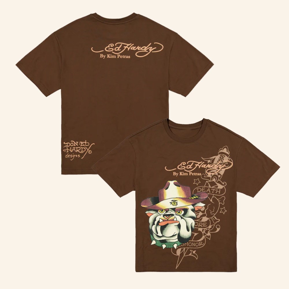 Ed Hardy Merch Bulldog T-Shirt Christmas Gift Ideas For Son