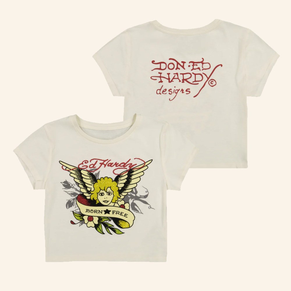 Ed Hardy Merch Cherub Born Free Baby Tee Ed Hardy Shirt Christmas Gifts For Wife