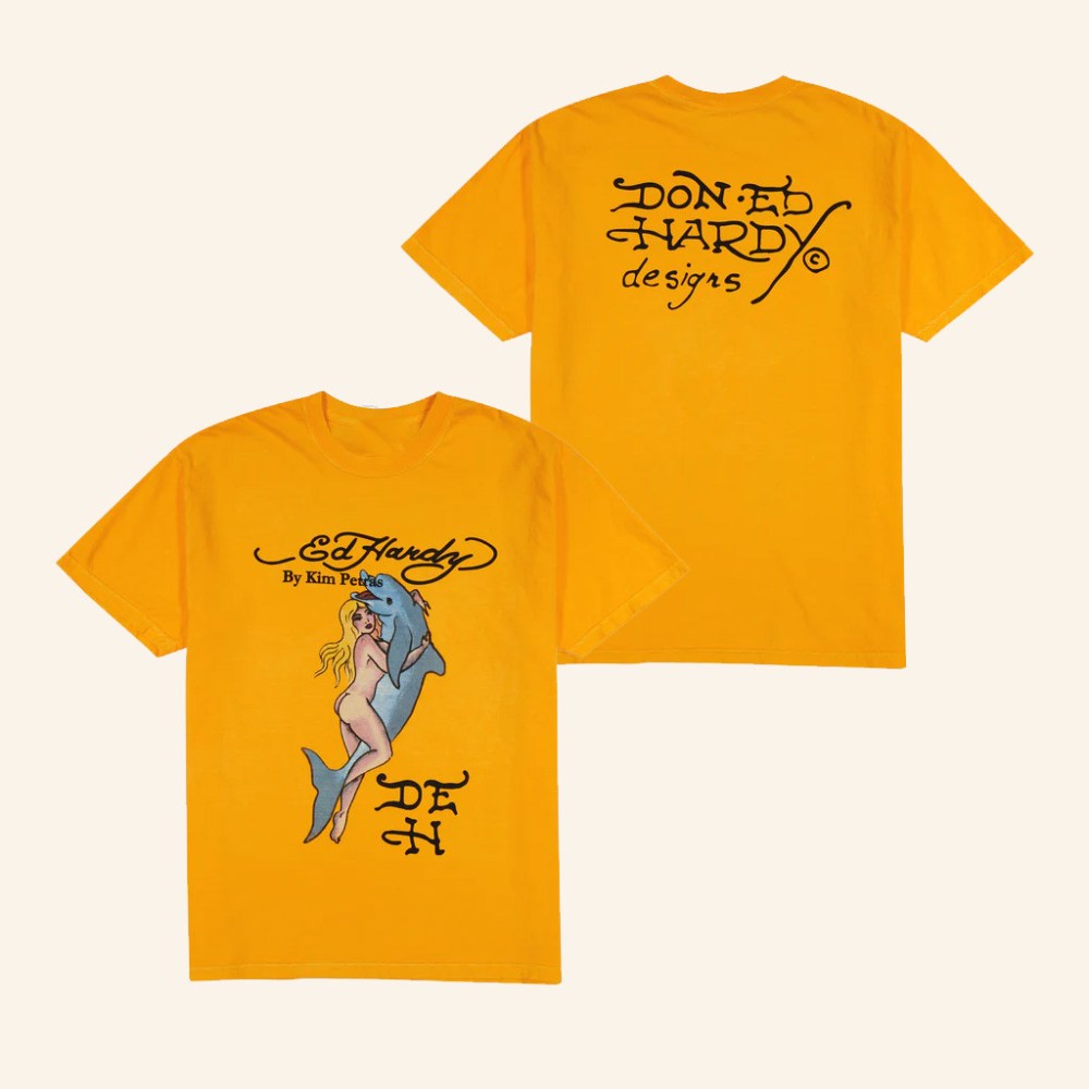 Ed Hardy Merch Dolphin Girl T-Shirt Christmas Gifts For Wife