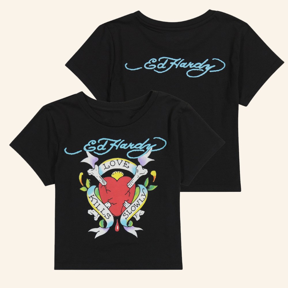 Ed Hardy Merch LKS Heart Baby Tee Ed Hardy Shirt Best Gifts For Sister