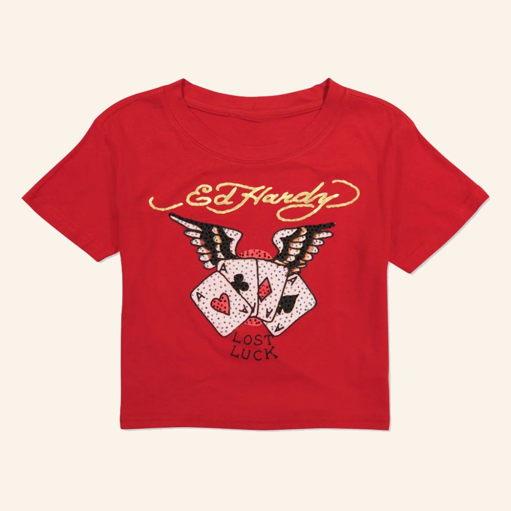Ed Hardy Merch Lost Luck Aces Baby Tee Ed Hardy Shirt Best Christmas Gifts For Sister