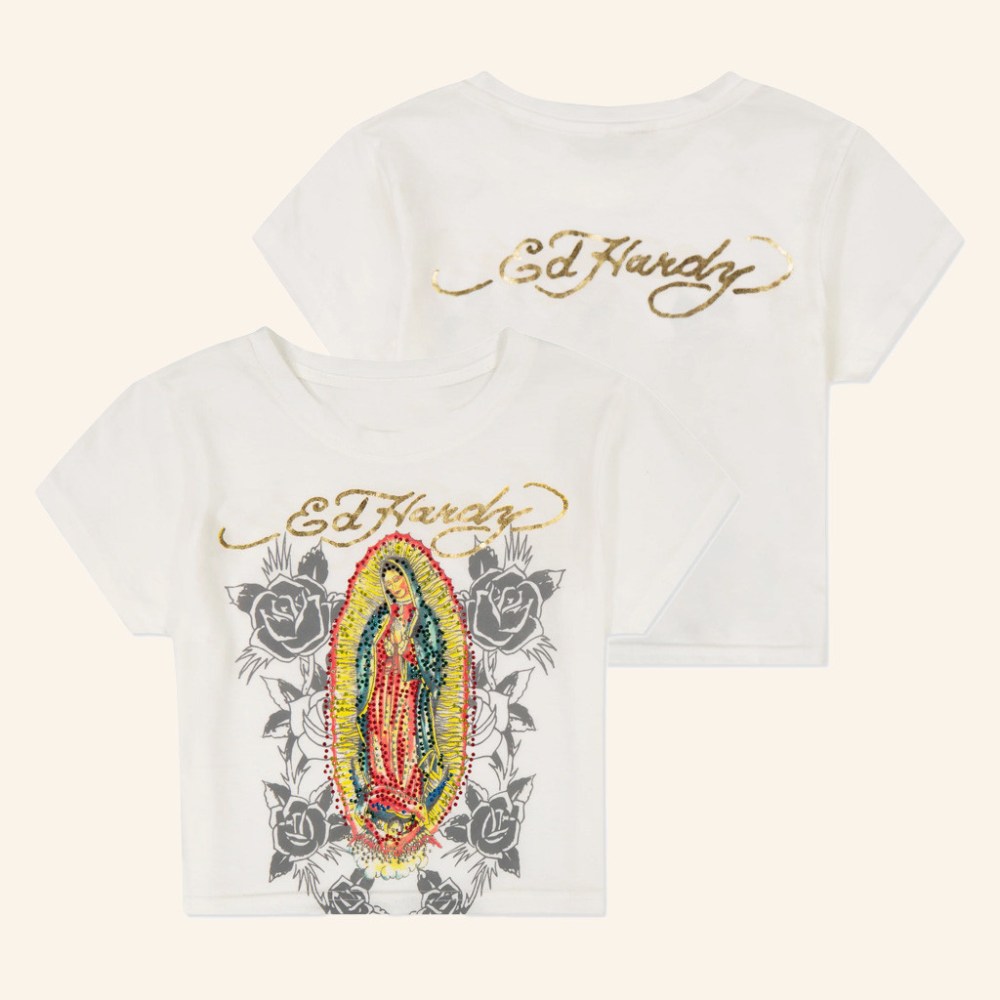 Ed Hardy Merch Mary Baby Tee Ed Hardy Shirt Birthday Gifts For Wife