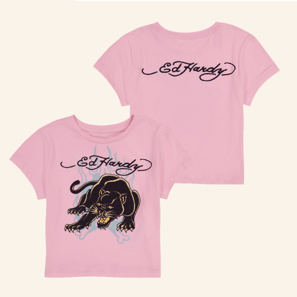 Ed Hardy Merch Panther Flame Baby Tee Ed Hardy Shirt Best Christmas Gifts For Her