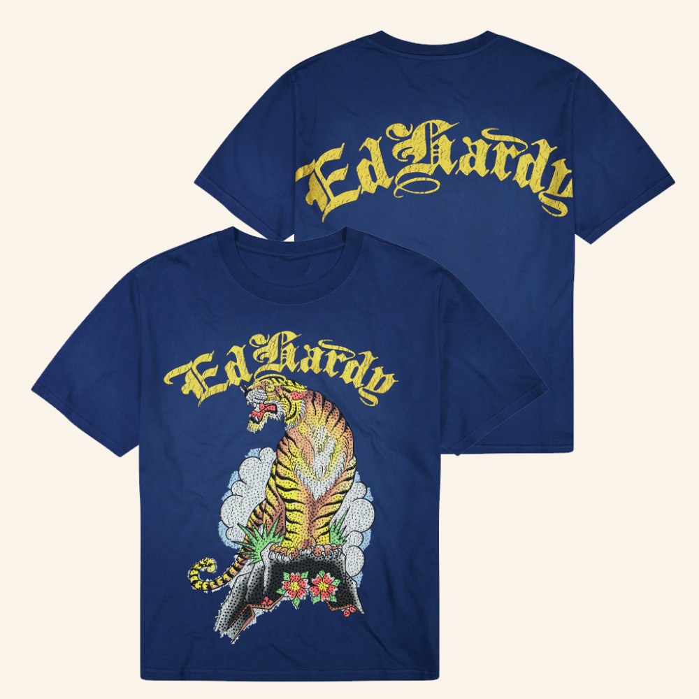 Ed Hardy Merch Tiger Mountain T-Shirt Presents For Boyfriend
