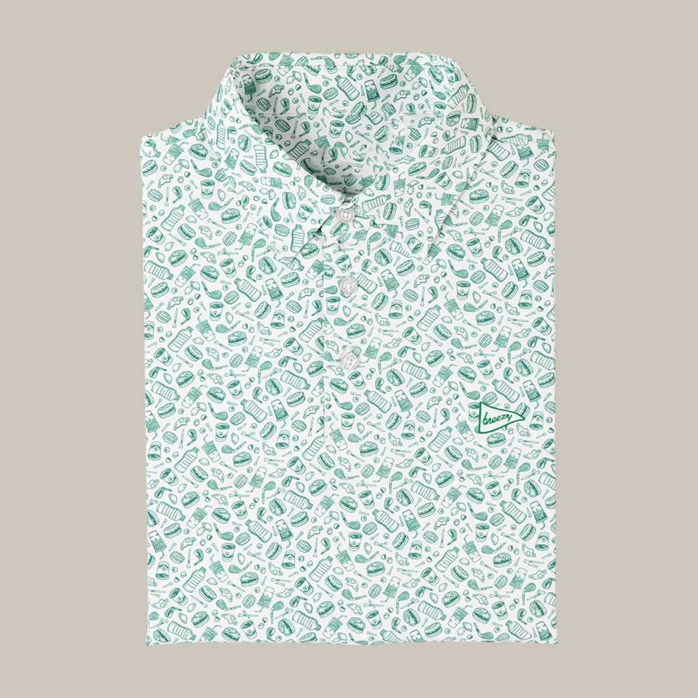 Eleven x Breezy Golf Breakfast Bites Polo Shirt 7 Eleven Clothing Unique Gift For Mother's Day