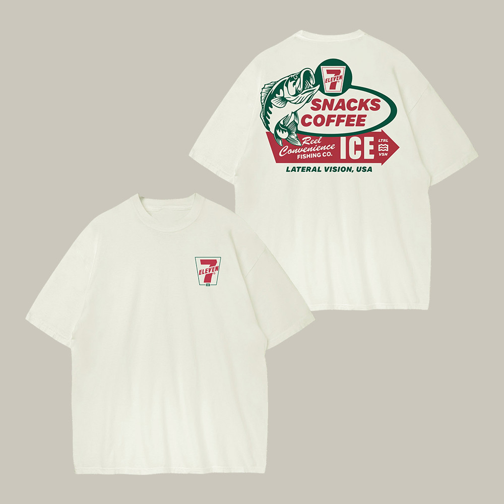 Eleven x Lateral Vision Fishing T-Shirt Convenience Store Merch 7 Eleven Gift For Fisherman