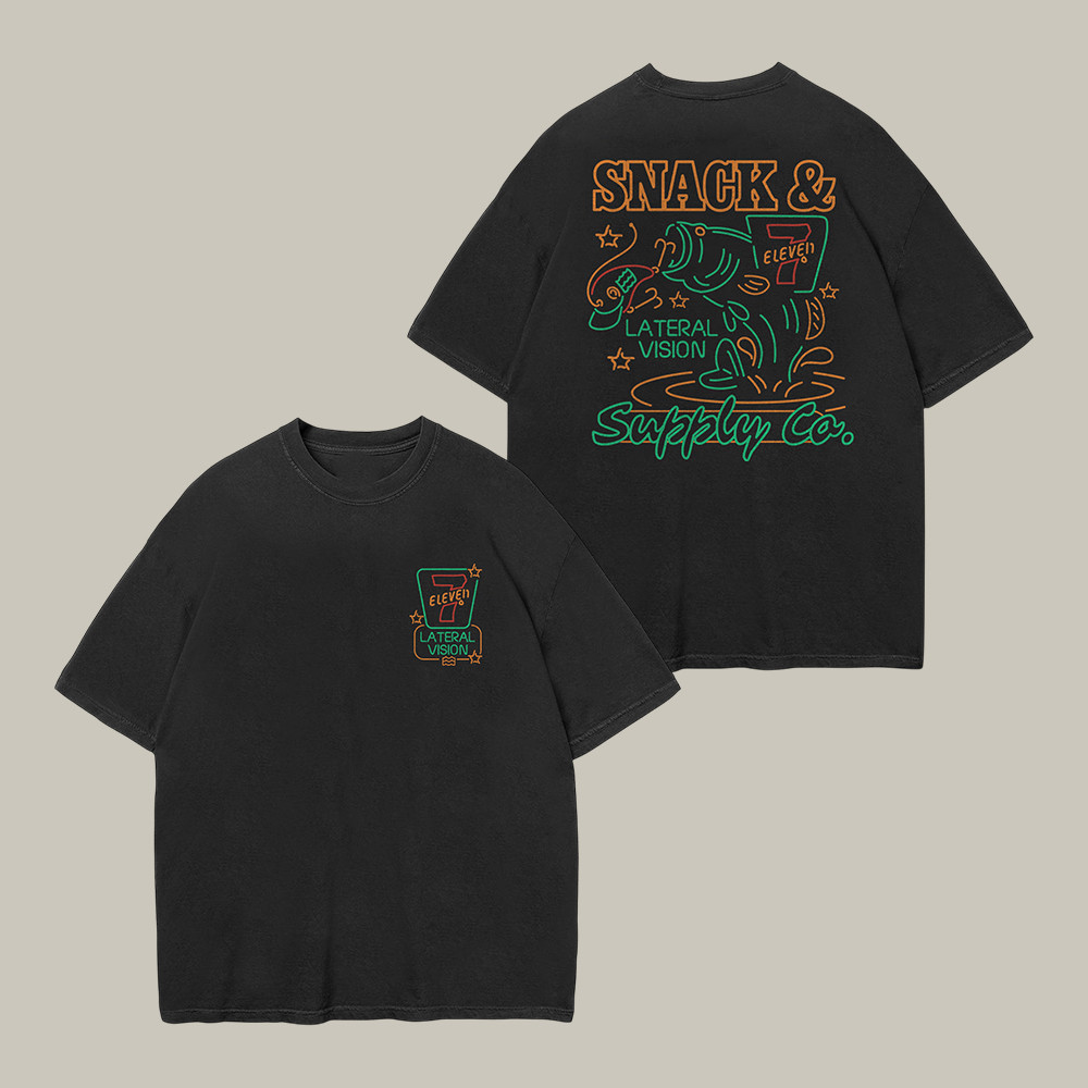 Eleven x Lateral Vision Neon Sign T-Shirt 7 Eleven Birthday Merch Unique Gift For Fishing Lovers
