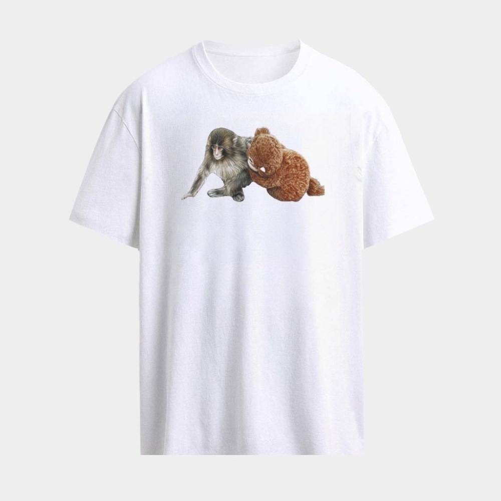 Emotional Plush Toy Monkey Tee Punch Baby Monkey Shirt White Gifts For Besties