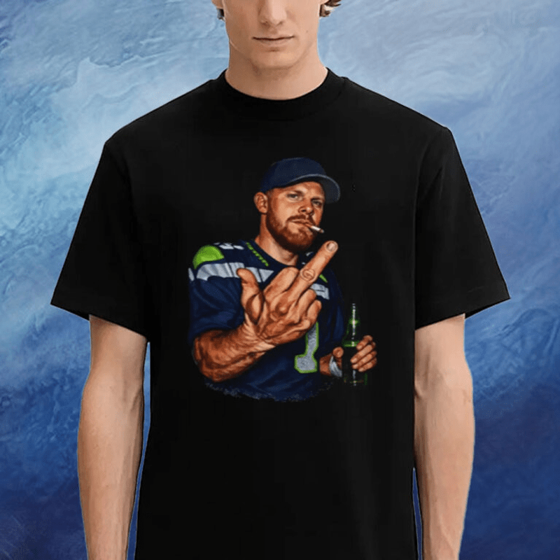 Ernest Jones Funny Sam Darnold Seattle Seahawks Middle Finger T-Shirt Ernest Jones Shirt