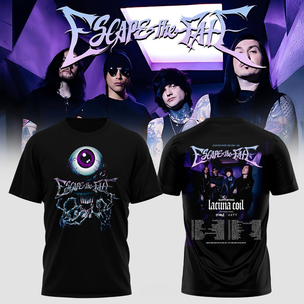 Escape The Fate Sleepless Empire Tour T-Shirt Escape The Fate Merch Gifts For Rock Fans