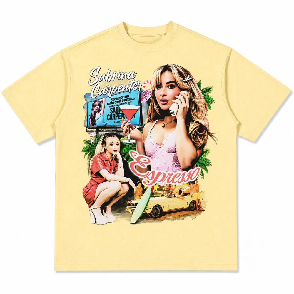 Espresso Song Graphic T-Shirt Sabrina Carpenter Merch Gift For Pop Music Fans