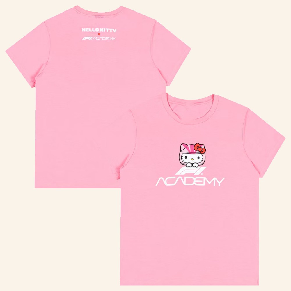 F1 Academy Hello Kitty Merch Formula 1 Academy Hello Kitty Logo T-Shirt Gifts For Girlfriend