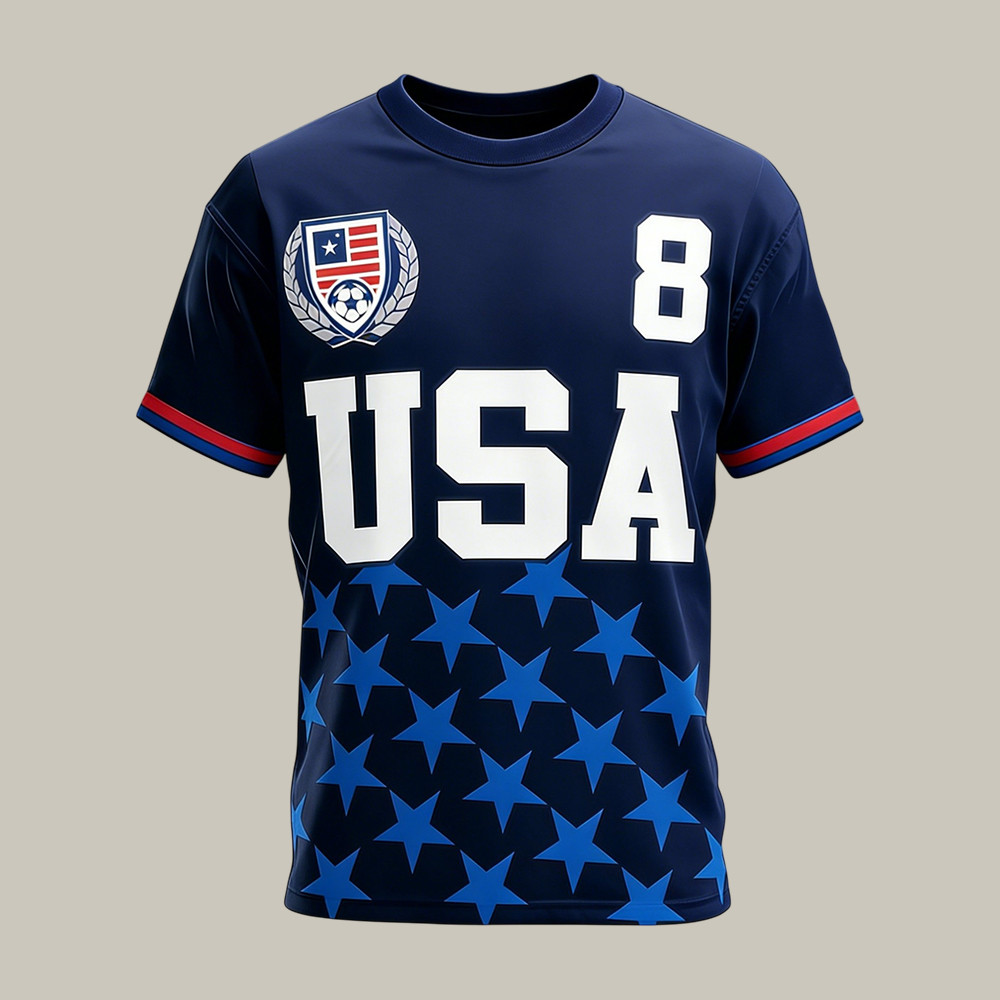 FIFA World Cup 2026 USA 8 T-Shirt US National Soccer Team Shirt Game Day Gear