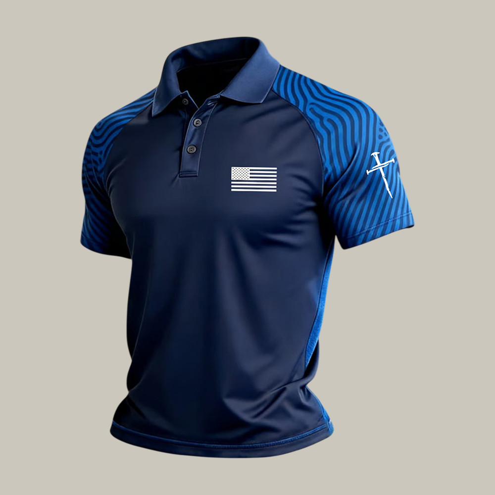 Faith Cross And American Flag Polo Shirt God Is Good Shirt Good Gift For Christians