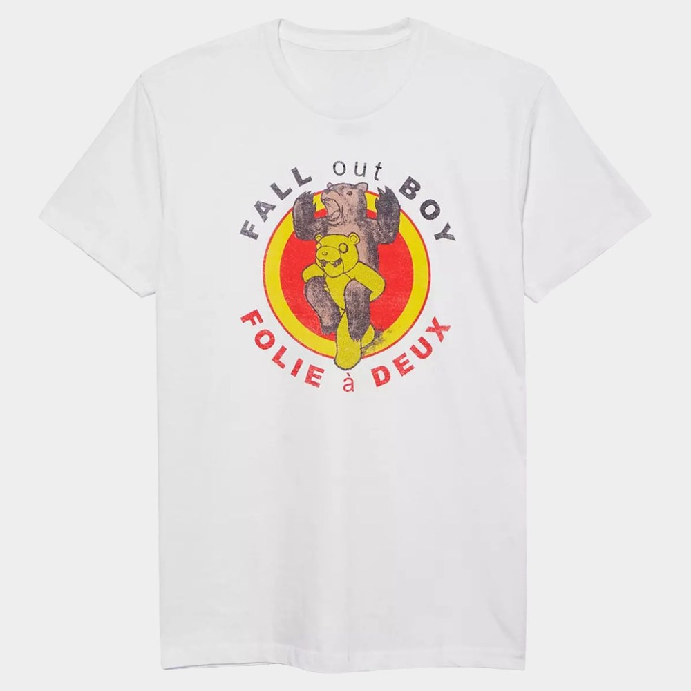 Fall Out Boy Merch Fall Out Boy Folie A Deux Boyfriend Fit Girls T-Shirt Gifts For Rock Lovers
