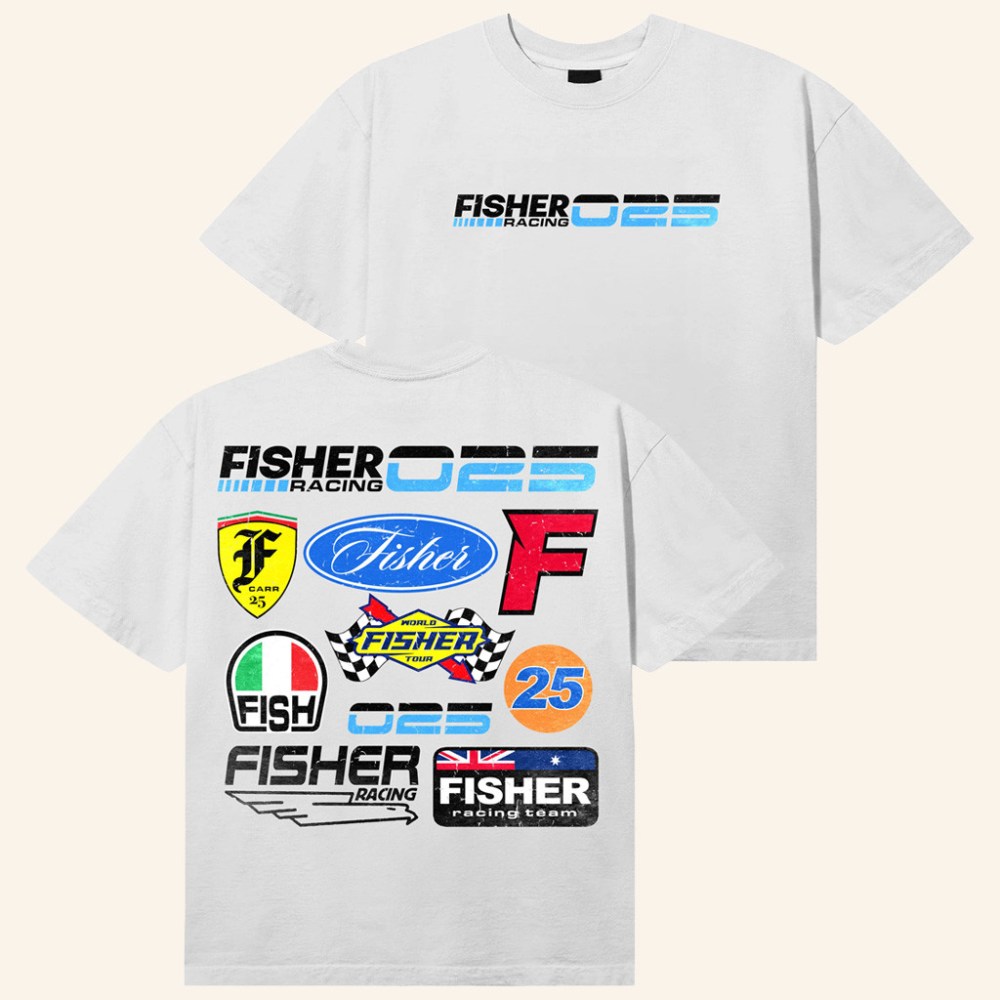Fisher Merch Racer Logo T-Shirt Christmas Present Ideas For Boyfriend