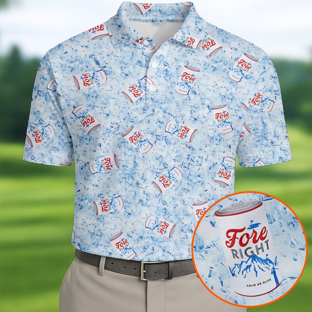 Fore Right Cold As Slice Golf Polo Shirt Golf Shirts For Men Father's Day Gift For Him