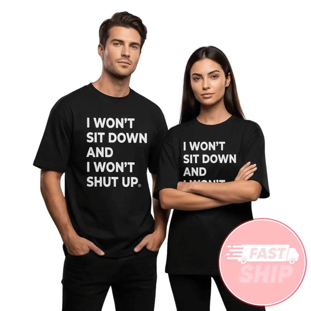 Frank Turner US Co-headlining Tour At Baltimore Nevermore Hall Feb 20 2026 I Won't Sit Down And I Won't Shut Up T-Shirt