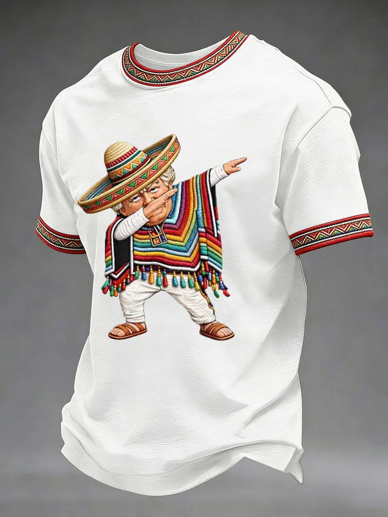 Funny Cinco De Drinko T-Shirt Dabbing Pose With Sombrero Clothing Gift For Mexico Lover
