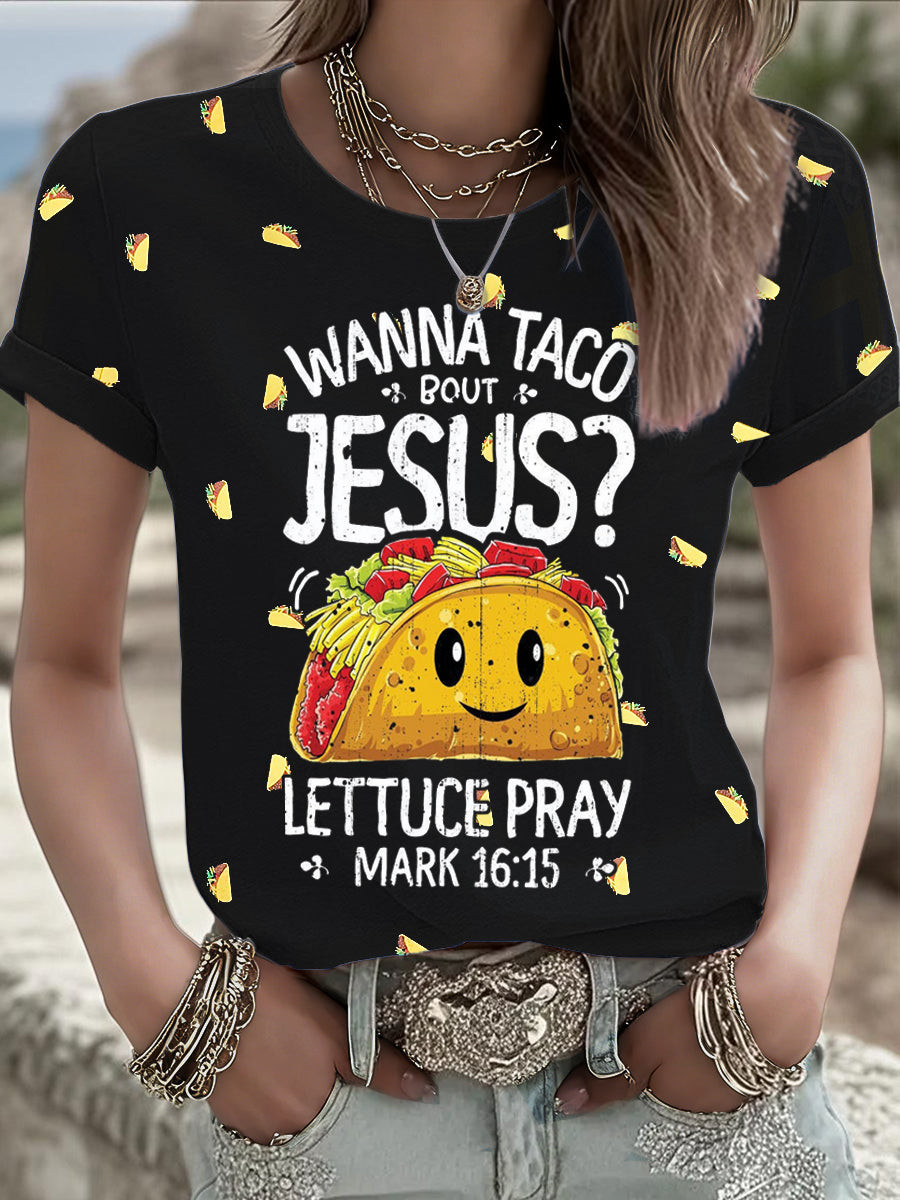 Funny Wanna Taco Bout Jesus Cinco De Mayo T-Shirt Mexico Festival Merch Gift For Mother