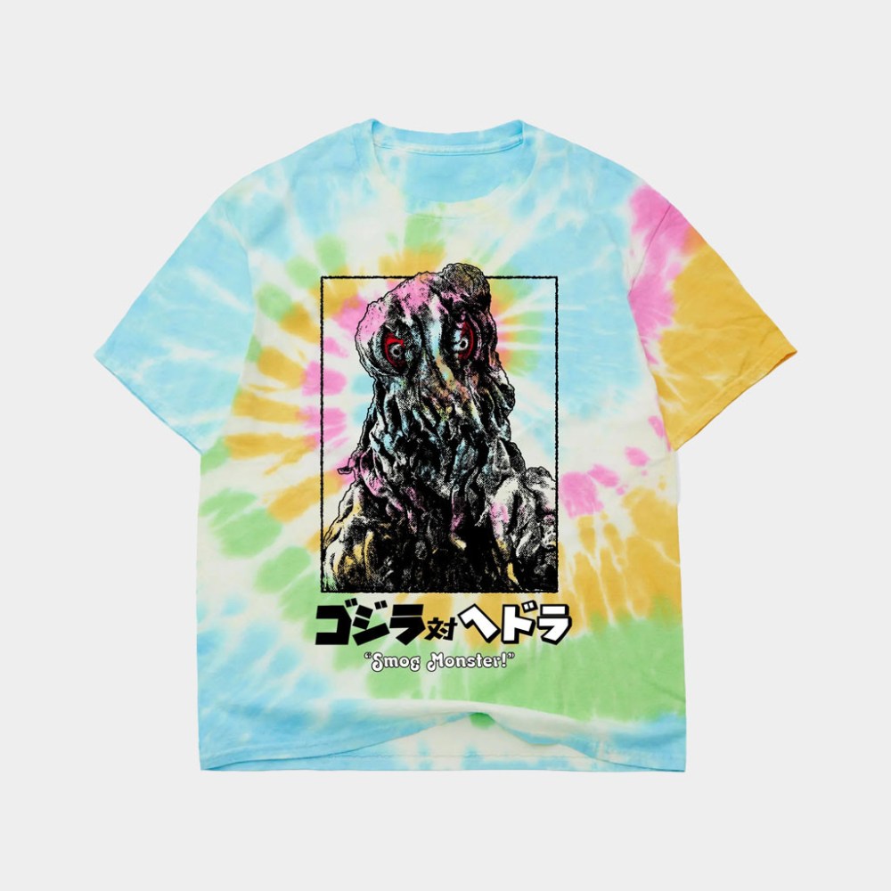 Godzilla Merch Hedorah Smog Monster Tie Dye T-Shirt Good Gifts For Boyfriend