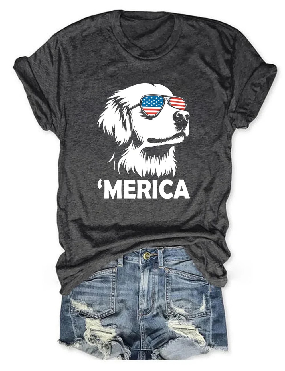 Golden Retriever 4th Of July T-Shirt Patriotic Dog Lover Gift Independence Day Fun