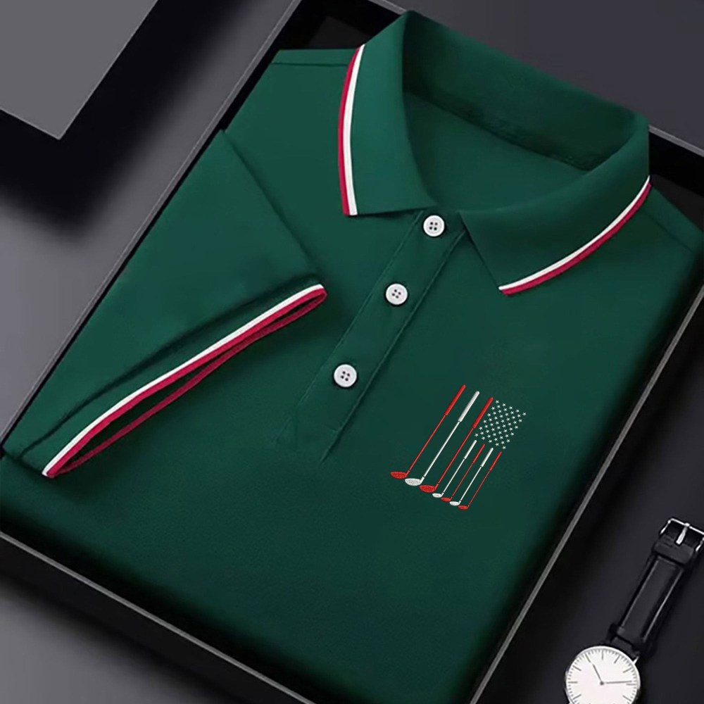 Golf Clubs America Flag Golf Polo Shirt Best Golf Apparel Gift For Golf Lover