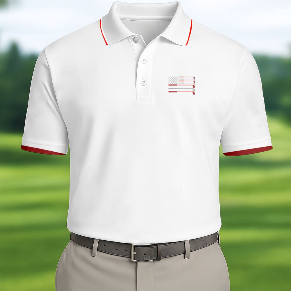Golf Clubs US Flag 250 Years Golf Polo Shirt Mens Polo Golf Shirts Perfect Gift For Golfers