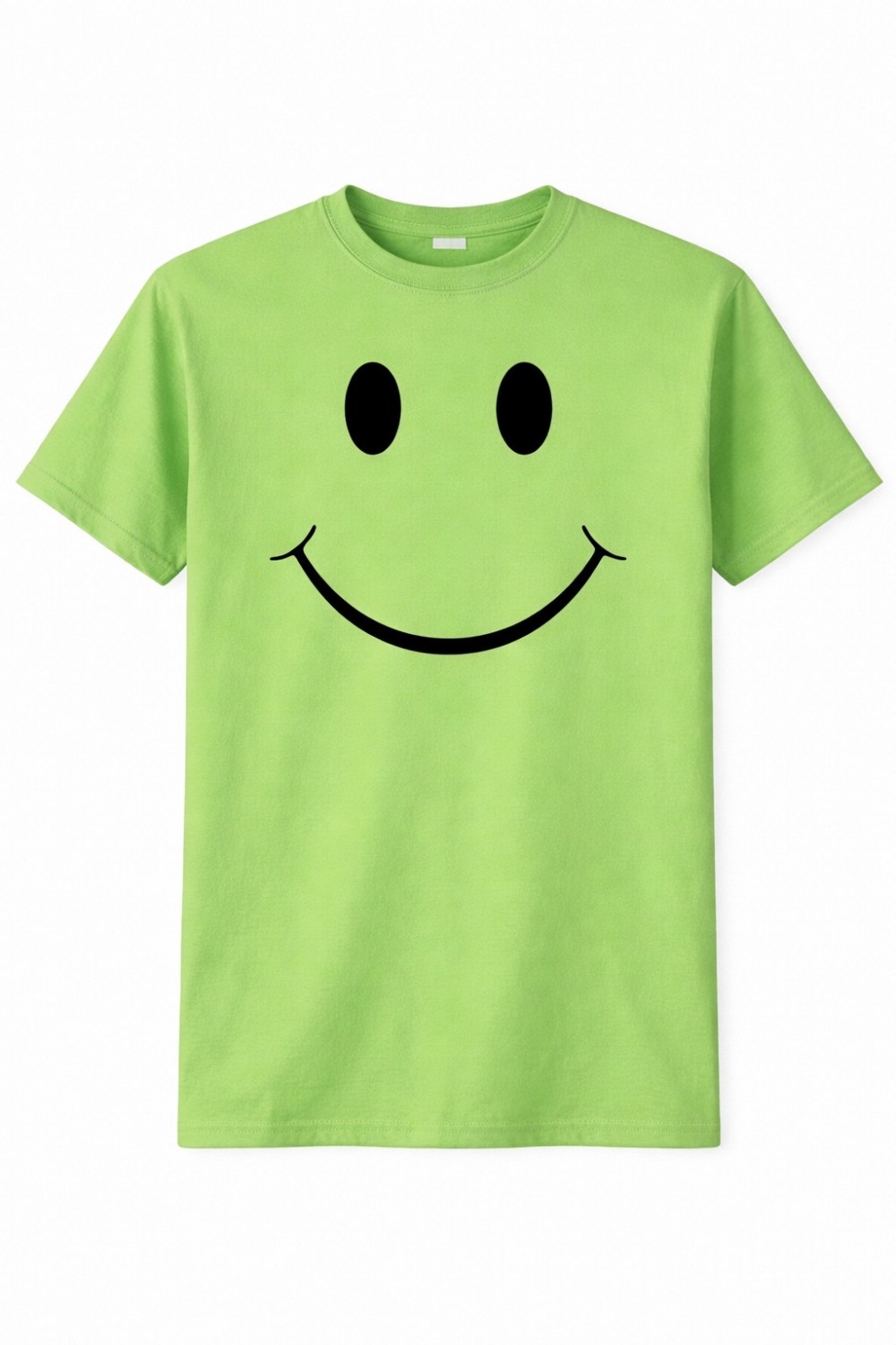 Green Smiley T-Shirt Minimalist Happy Face Clothing Retro Smile Gift For WWE Fans