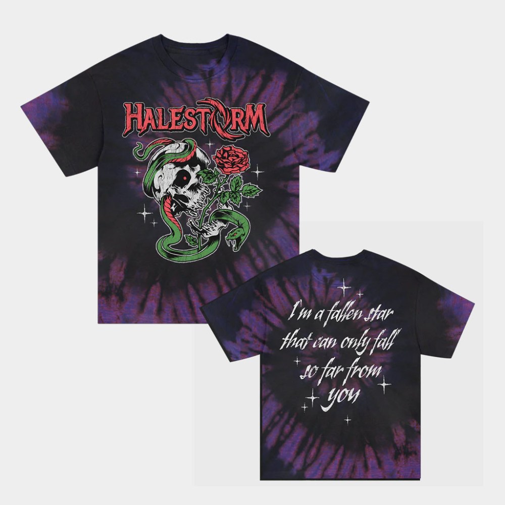 Halestorm Rocks Merch Fallen Star Tie Dye T-Shirt Halestorm Shirt Gifts For Rock Lovers