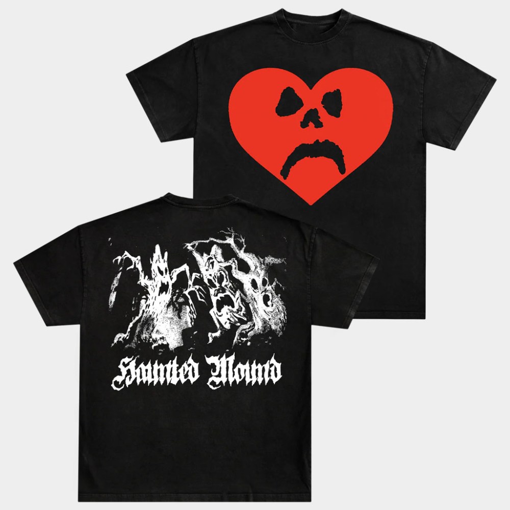 Haunted Mound Merch Heart Black T-Shirt Haunted Mound Shirt Unique Gift For Dudes