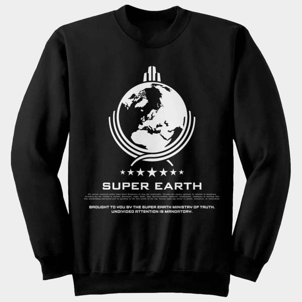 Helldivers 2 Merch Super Earth Logo Sweatshirt Helldivers Crewneck Birthday Presents For Him
