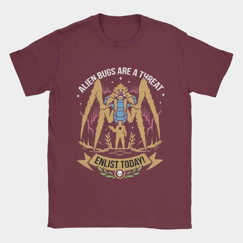Helldivers Merch 2026 Alien Bugs T-Shirt Enlist Today Shirts Gifts For Game Lovers