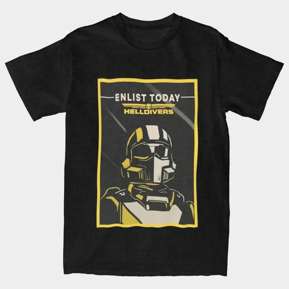 Helldivers Merch 2026 Enlist Today T-Shirt Black Great Gifts For Video Game Lovers
