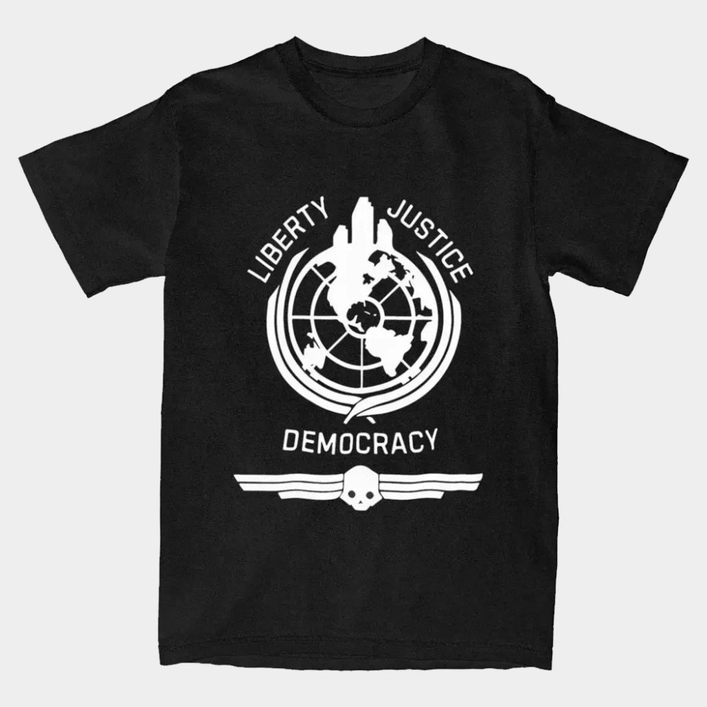 Helldivers Merch 2026 Liberty Justice Democracy T-Shirt Best Gifts For Friends
