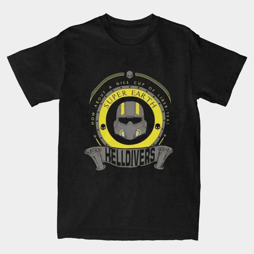 Helldivers Merch 2026 Super Earth T-Shirt Black Gifts For The Game Lover