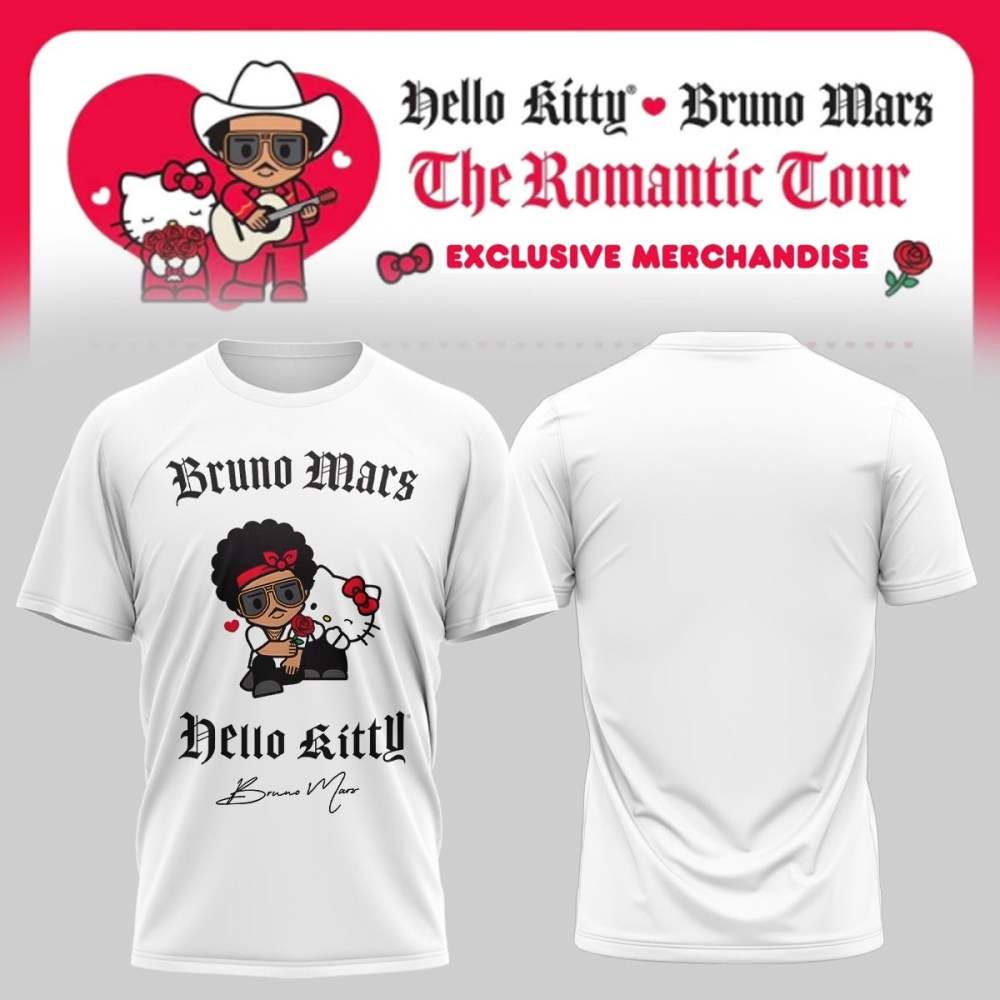 Hello Kitty Bruno Mars Tokyo T-Shirt Bruno Mars X Hello Kitty Clothing Gift For Stage Show