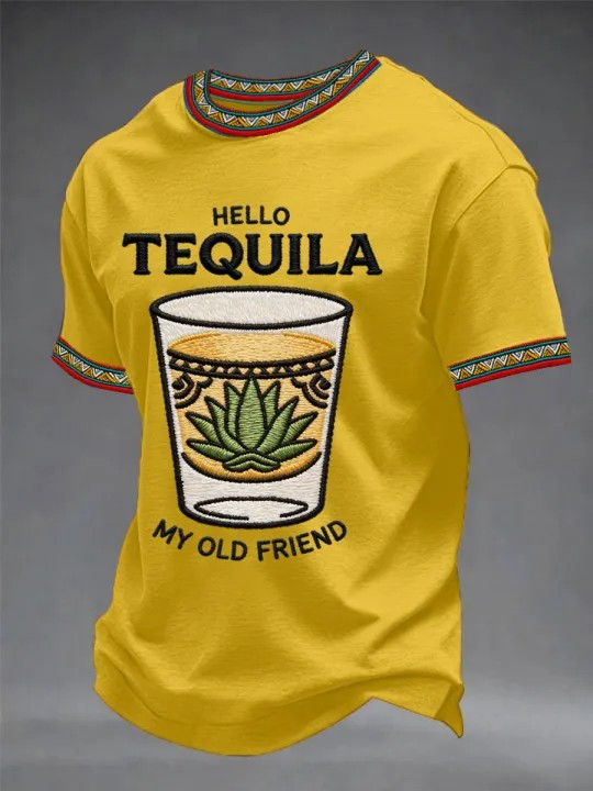 Hello Tequila My Old Friend T-Shirt Agave Glass Clothing Gift For Tequila Enthusiasts