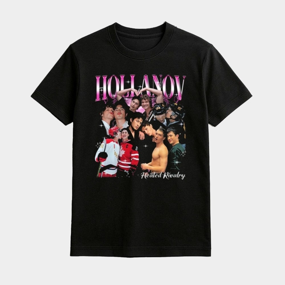 Hollanov Heated Rivalry Shirt Vintage Gay Couple Romance Hockey T-Shirt Heated Rivalry Merch