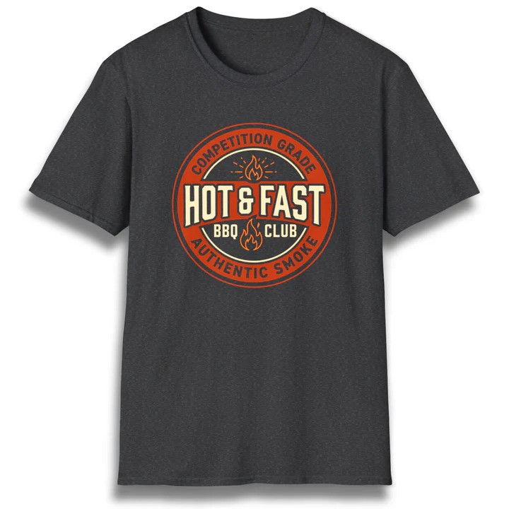 Hot And Fast BBQ Club T Shirt Backyard Barbecue Pitmaster Graphic Tees Best Gift For Dad