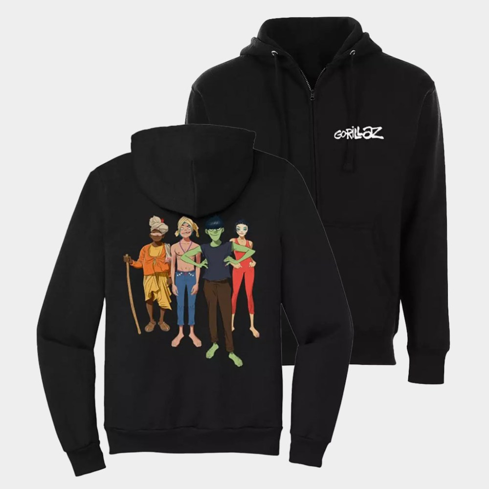 Hot Topic Merch Gorillaz The Mountain Zip Hoodie Birthday Gift For Friends